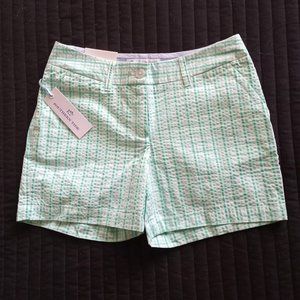 SOUTHERN TIDE Women's Shorts Teal Green White Gingham 5” Caroline Size 2 NEW